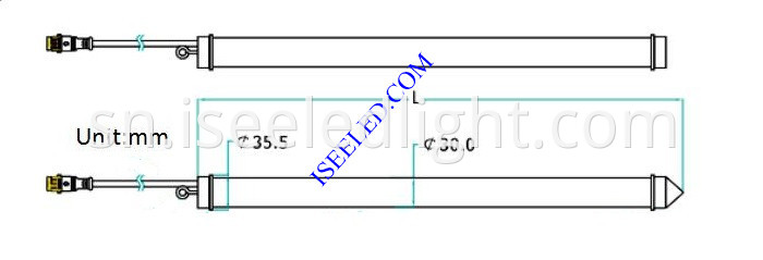 RGB DMX512 LED 3D Tube size